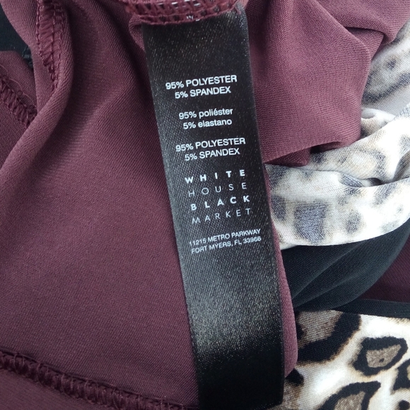 NWT $98 WHBM Leopard Reversable Deep Purple Dress Spandex Blend Sheath S - Picture 15 of 16